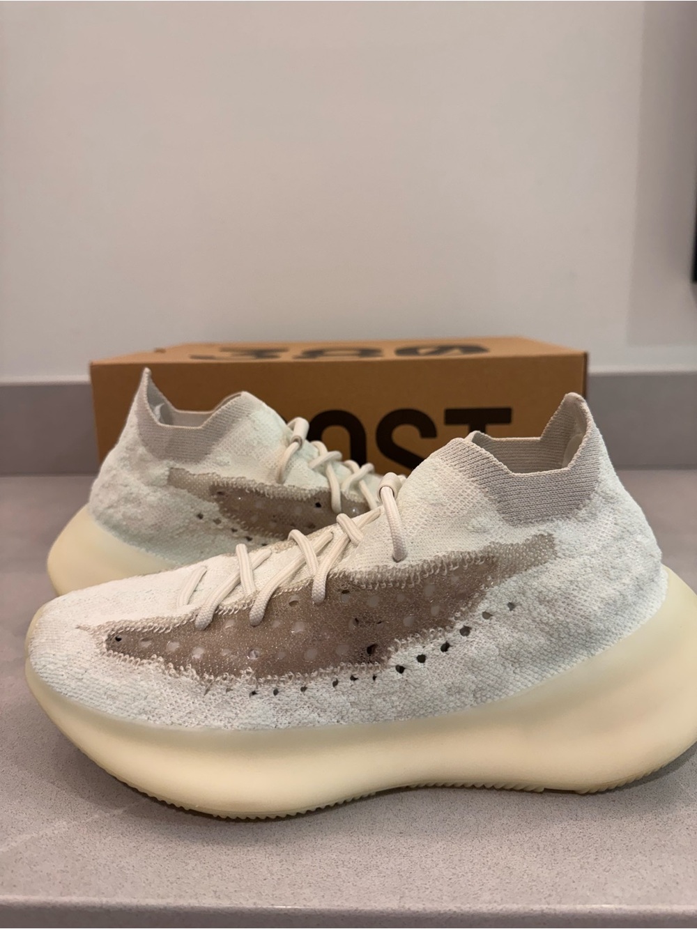 Yeezy Boost 380 Cream/Beige Knit Glow in the Dark Sneakers